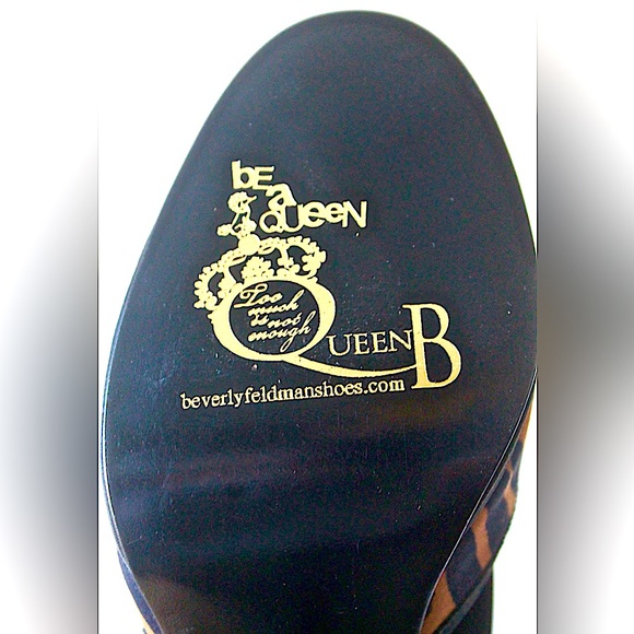 BEVERLY FELDMAN QUEEN B 4 INCH HEEL SIZE 9 NIB Y2K BROWN BLACK ANIMAL PRINT - Picture 6 of 7